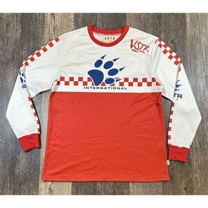 VSTR International Thug Bear Mens Size Small‎ Long Sleeve Red White Race Jersey